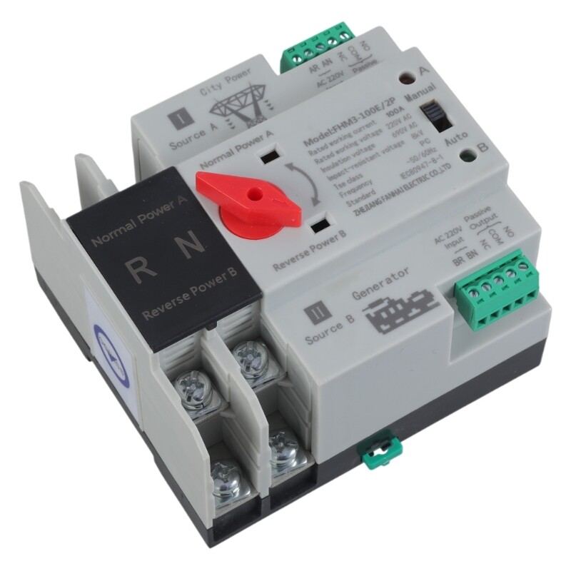 2P 100A Automatic Transfer Switches Din Mounted Double Power Switches
