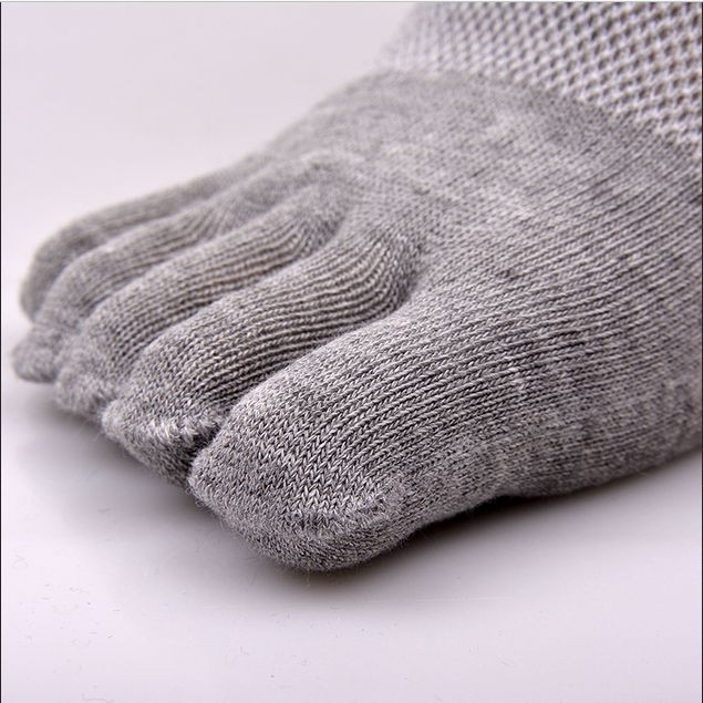 6 Pairs Low Cut Five Finger Toe Ankle Casual Sport Men Combed Cotton Socks 10-13