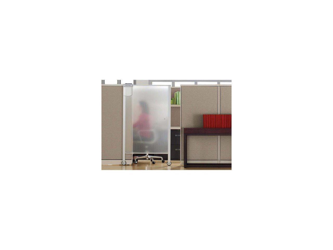 Quartet Premium Workstation Privacy Screen 38w x 64d Translucent Clear/Silver