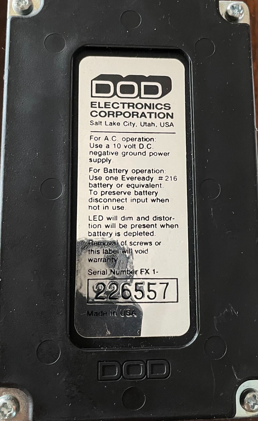 DOD FX68 Super Stereo Chorus Guitar Pedal NICE Condition Tested!