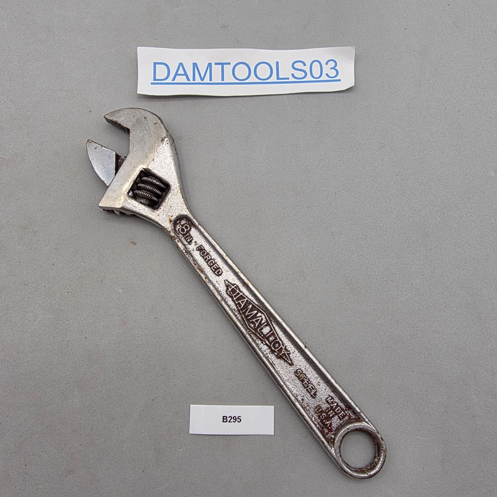 Diamalloy Tools Diamond Tool Horseshoe Adjustable Wrench 8" Long USA