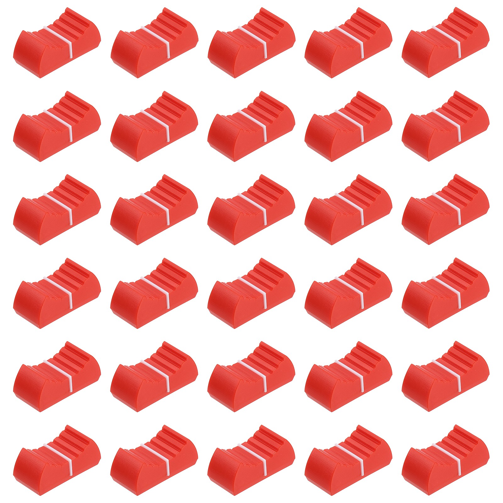 Straight Slide Potentiometer Knob 8x1mm/0.31x0.04 Inch Red White Pack of 30
