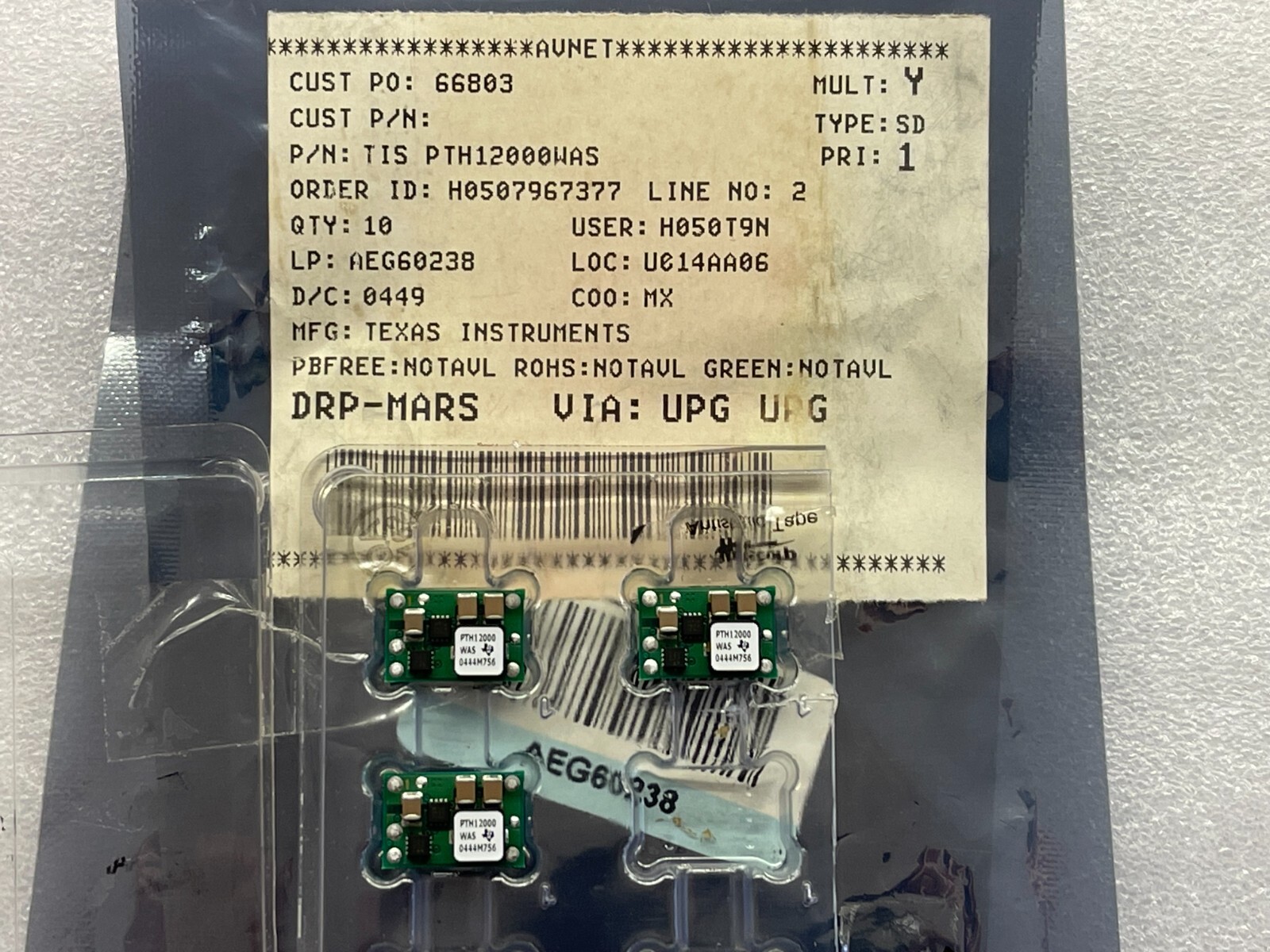 (3 PIECE LOT) PTH12000WAS, TEXAS INSTRUMENTS, DC DC CONVERTER 1.2-5.5V
