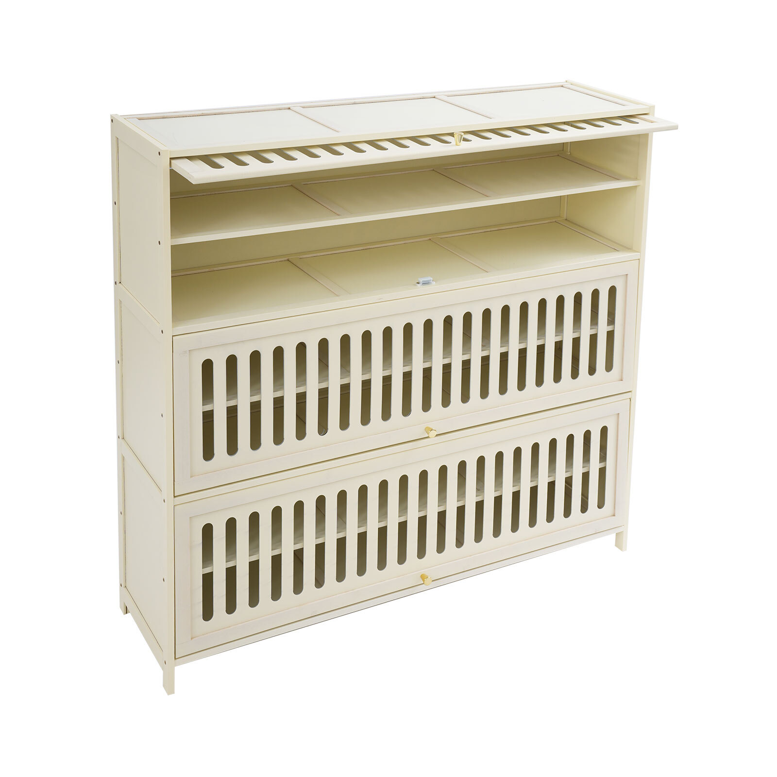 7-tier Shoe Cabinet White Shoe Cabinet With Flip-up Doors For Entryways Bedrooms