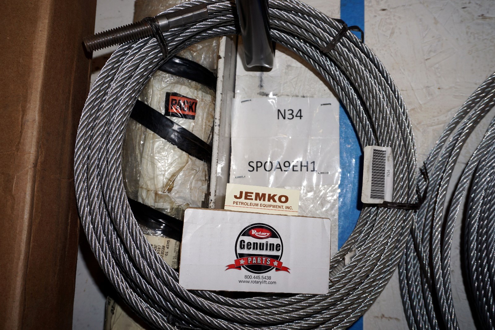 SET OF 2 ROTARY LIFT N34 EQUALIZER CABLE FOR SPOA9 1' EXTENDED HEIGHT LIFT