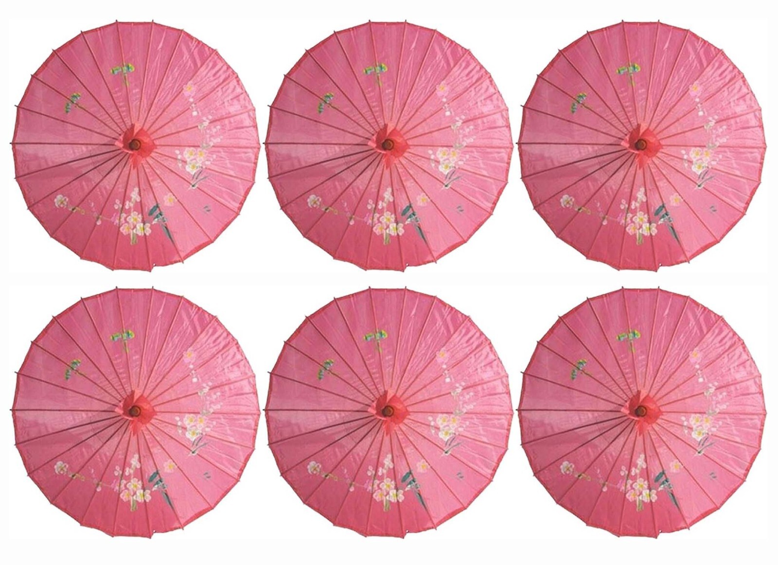 6 Pack Hot Pink Nylon Umbrella Parasol Photography Dance 22 in Kid Size 2169x6