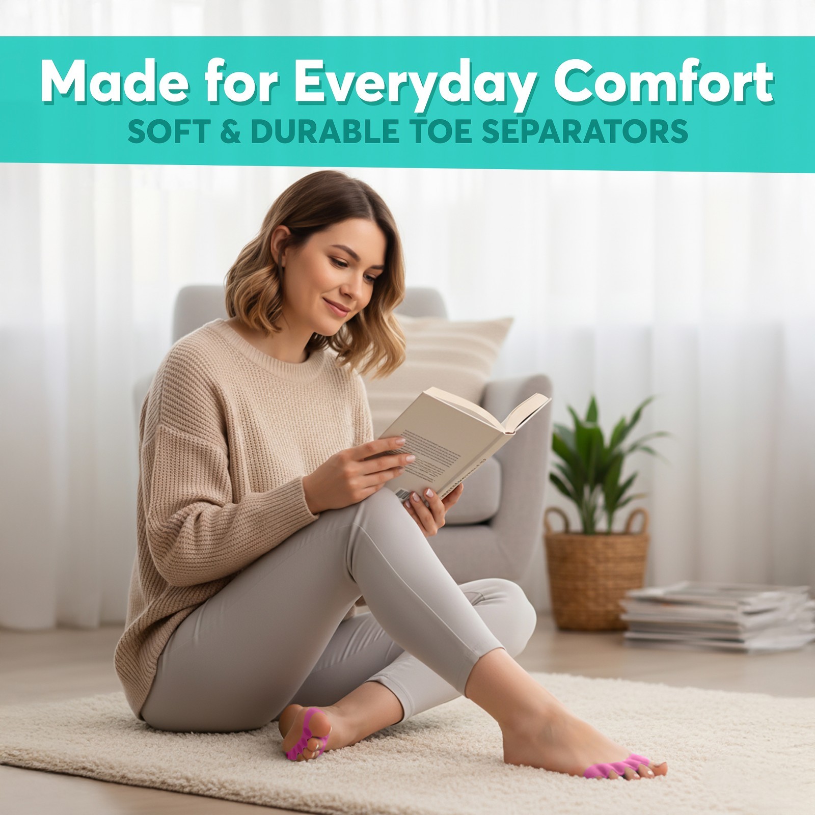 Comfwalk® ToeAlignTM – Toe Separators & Bunion Corrector for Men & Women –