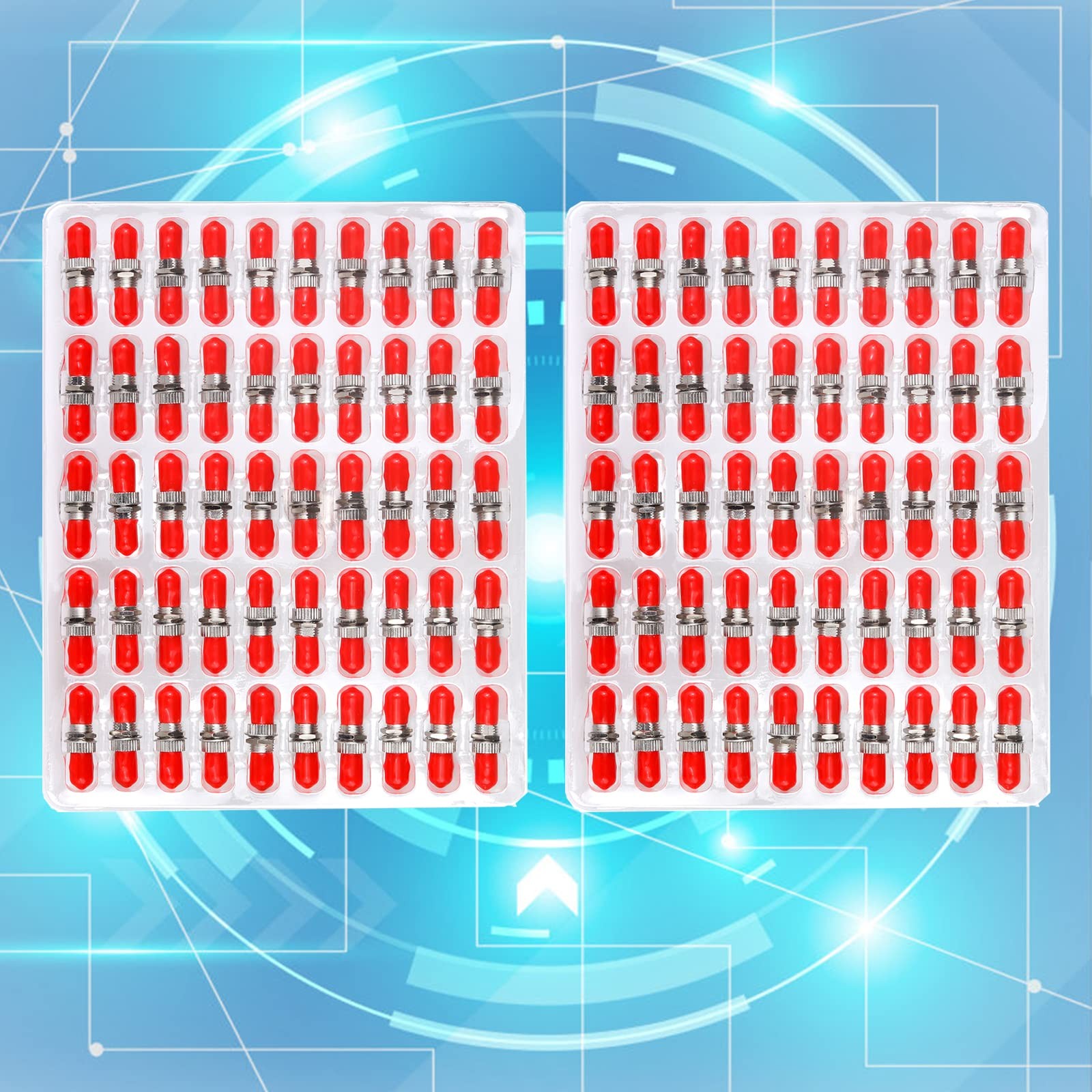 - 100 pcs ST to ST Fiber Optic Coupler Adapters St Barrel Connectors ST Coupl...