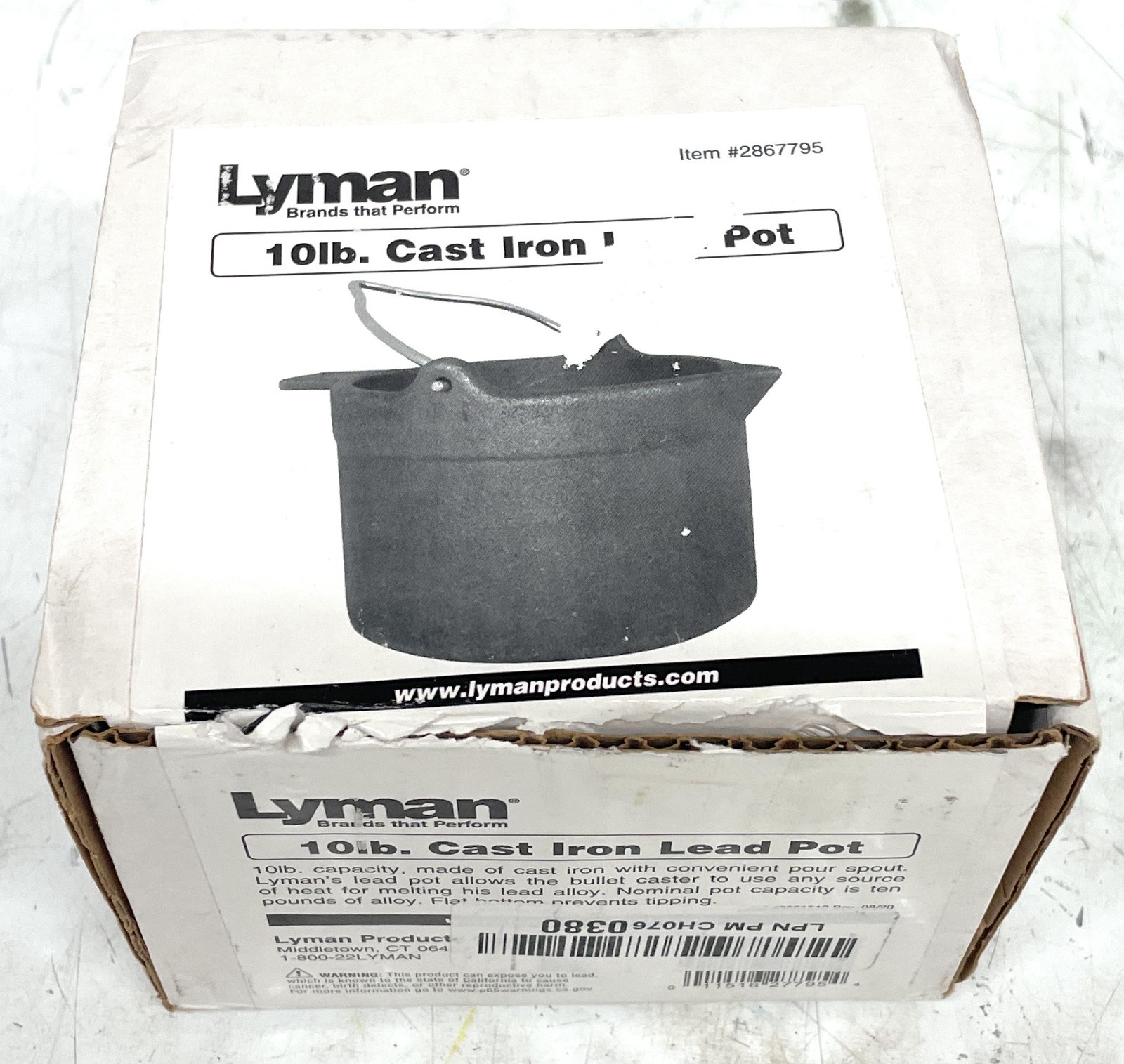 Lyman Cast Iron Lead Pot wit Pour Sprout, 10 LB Capacity, Black, 2867795