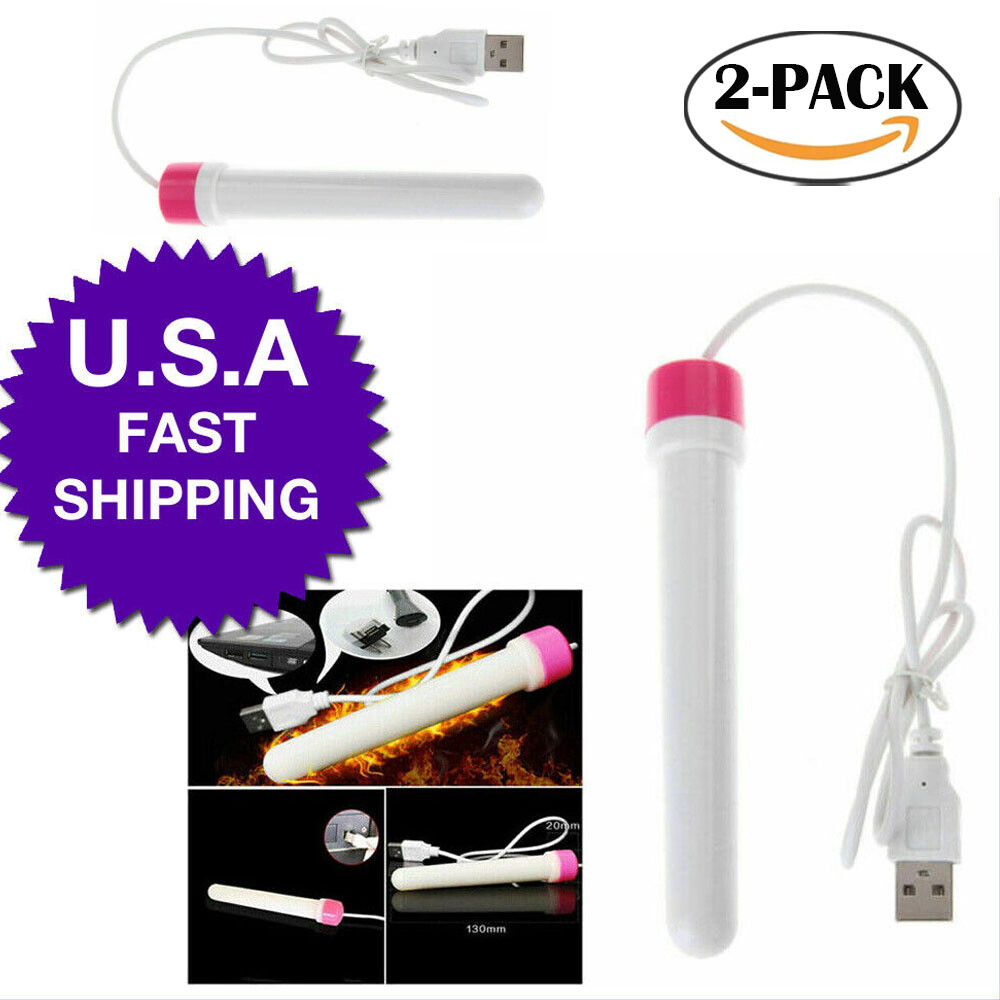 2x USB Heating Rod Warmer Reverse Mold Inflatable Doll Toy Heating Stick Heater