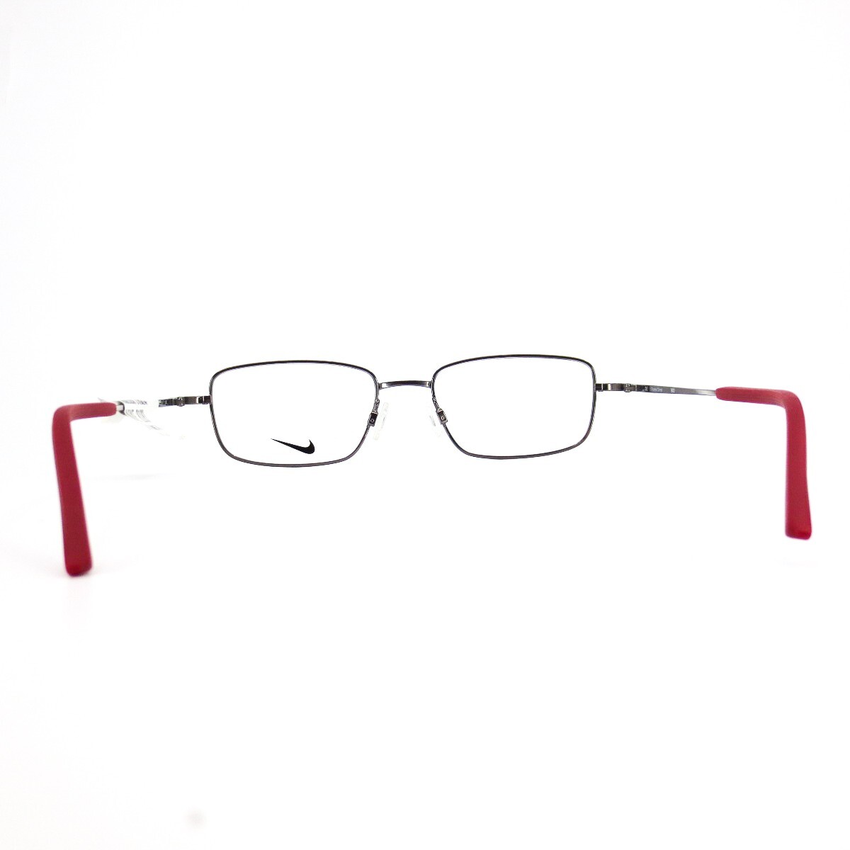 Nike Eyeglasses Frames 8183 060 Gunmetal Grey Red Rectangular Full Rim 52-18-140