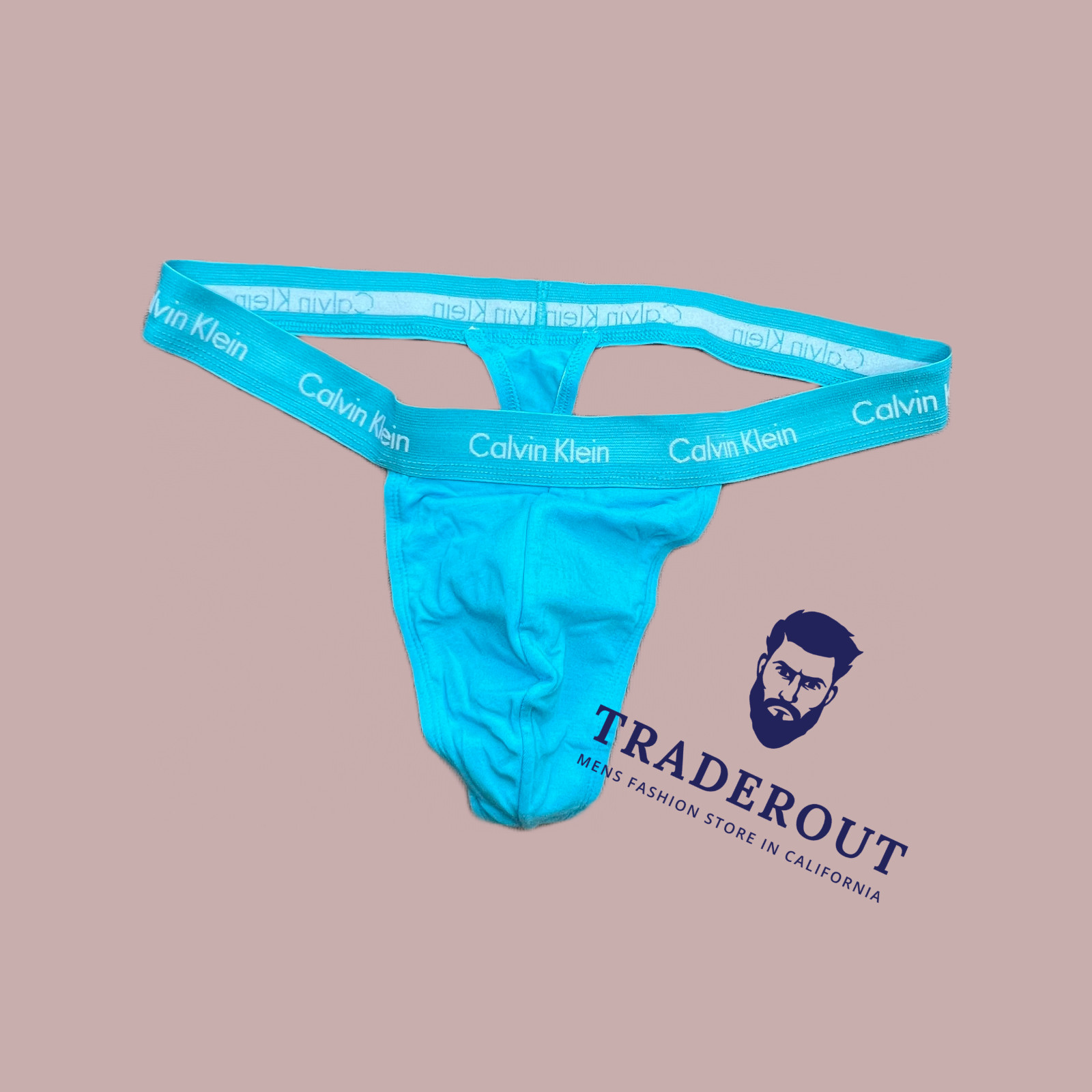 Calvin Klein CK mens aqua blue cotton stretch thong underwear size S M L XL 2XL