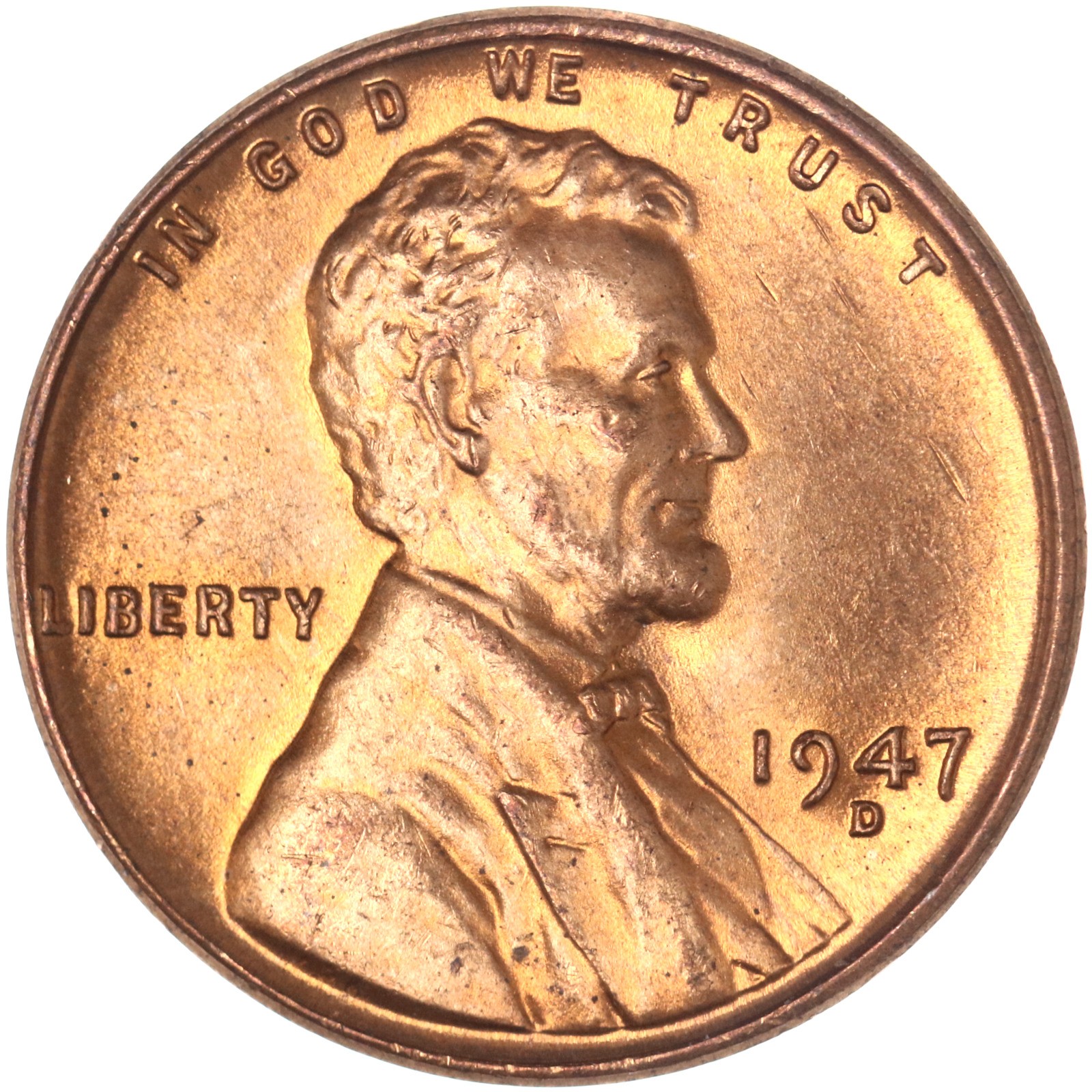 1947 D Lincoln Wheat Cent BU Penny US Coin