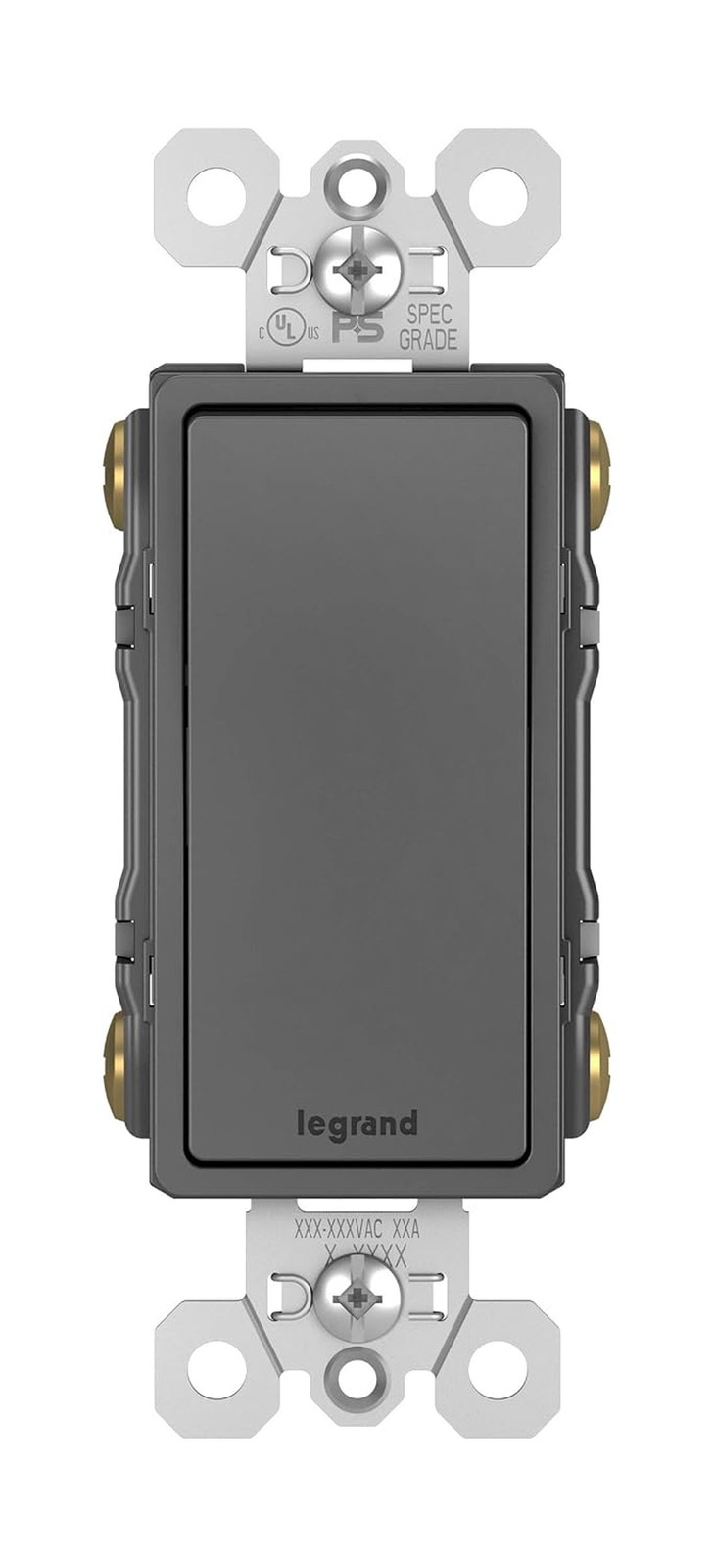 Legrand Radiant 15 Amp Rocker Wall Switch, Decorator Light Switches, Black, 4-W