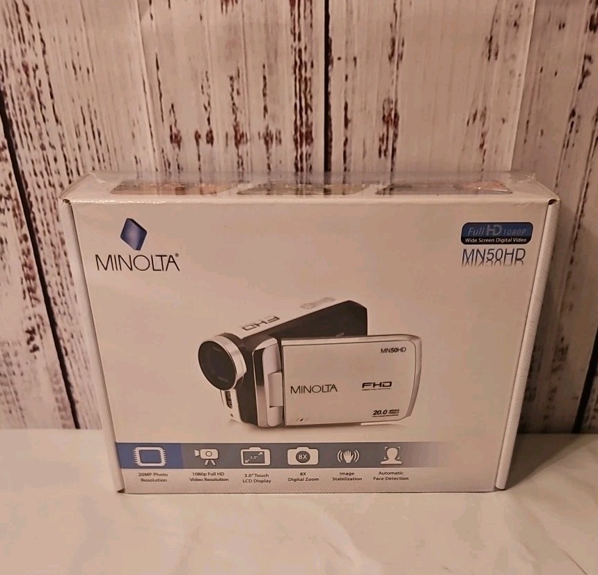 New Sealed Minolta MN50HD Digital 1080p Full HD Camcorder Video Camera/Silver