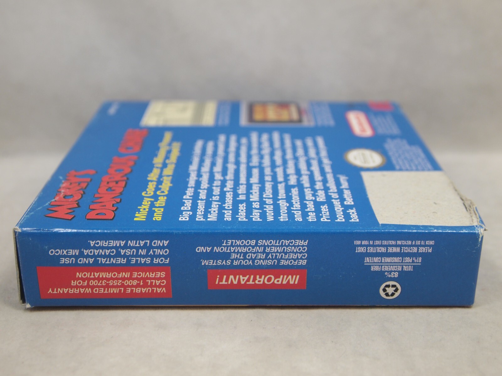 Mickey's Dangerous Chase (Nintendo Game Boy | GB) Authentic BOX ONLY