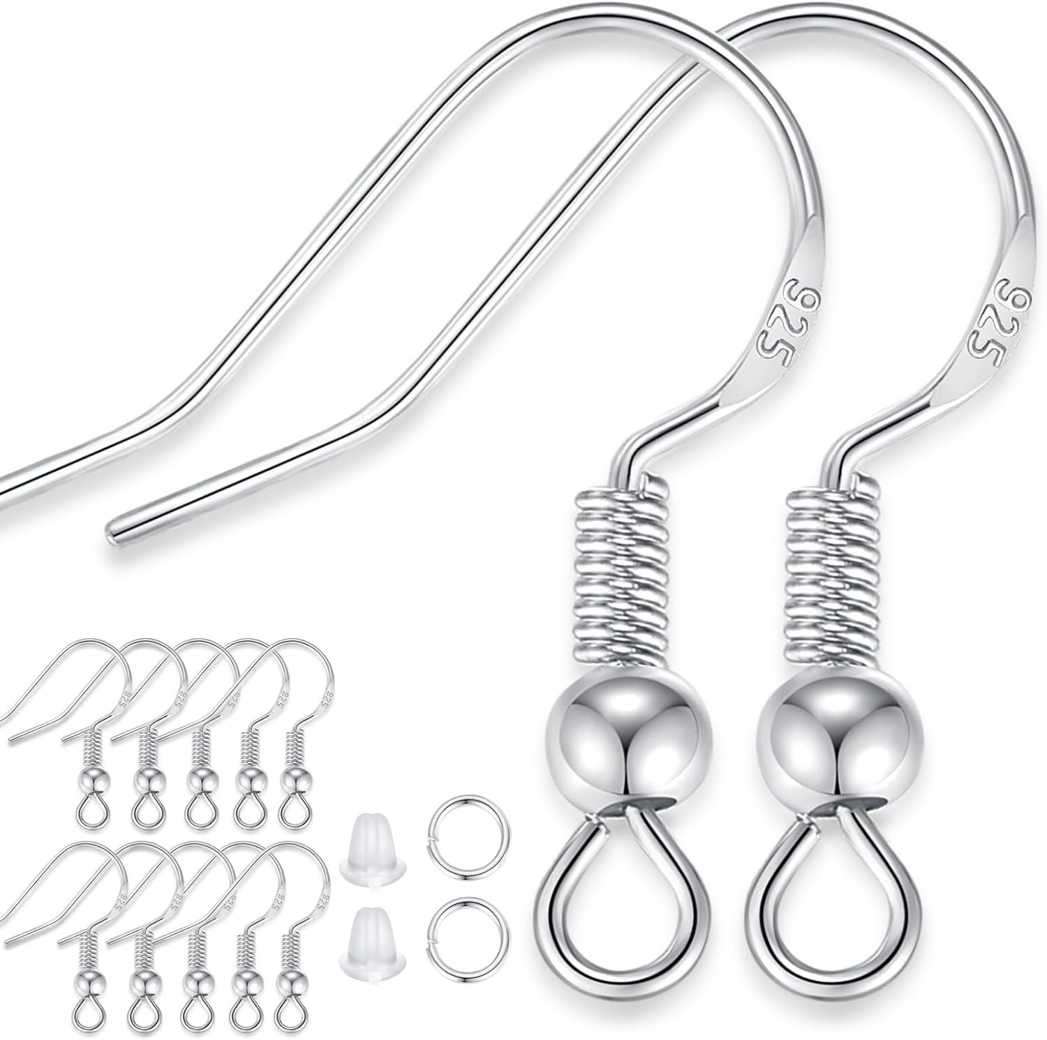 925 Silver Earring Hooks 900pcs Earring Hooks for Jewelry Making Hypoallergenic