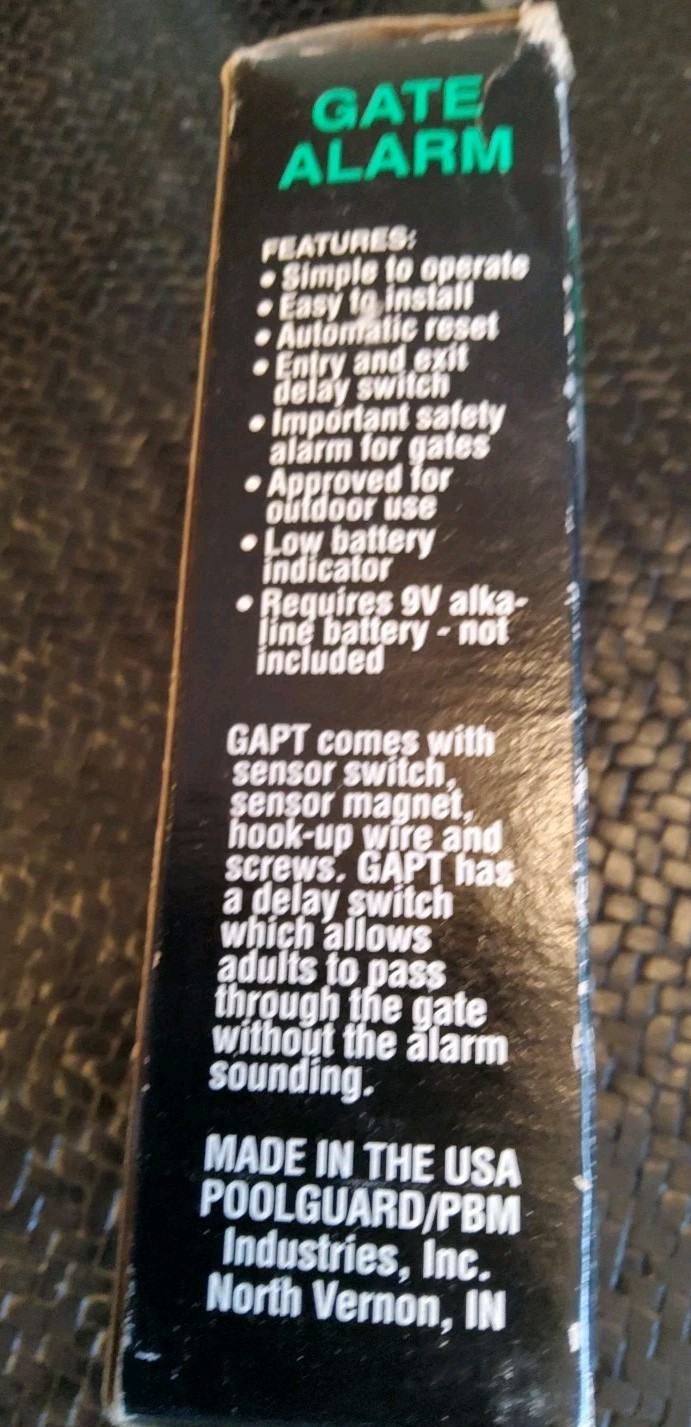 Poolguard Model GAPT Solid State Electronic Pool Gate Audio Alarm USA Made Grey