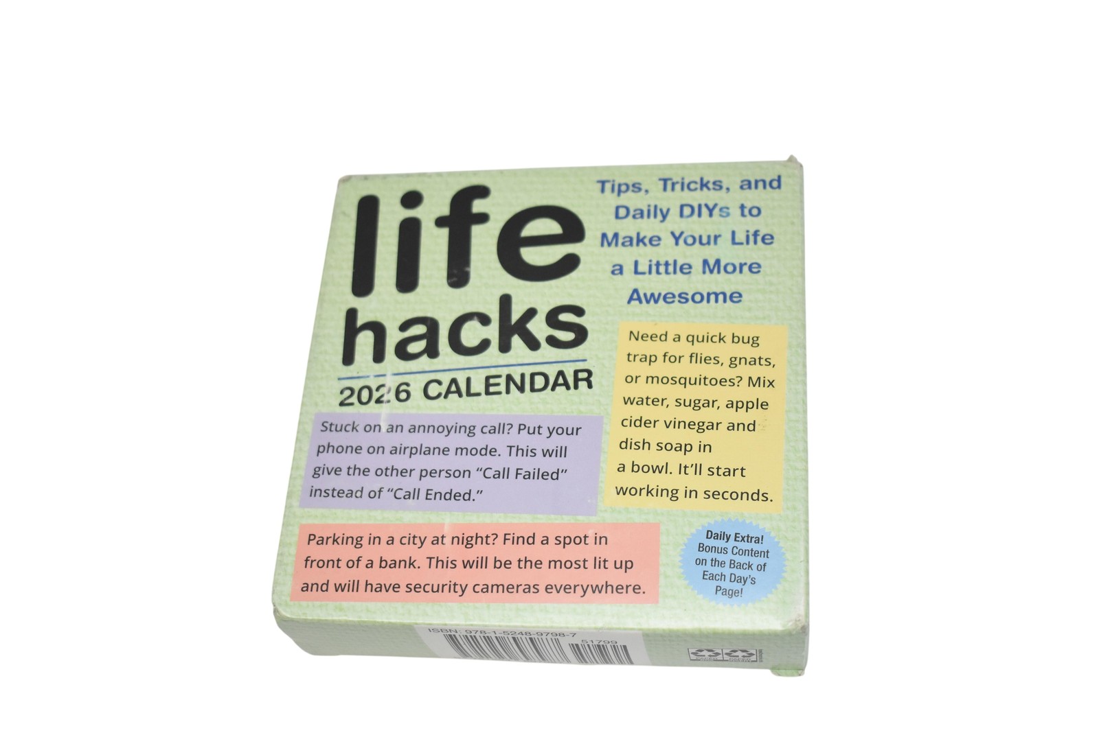 Life Hacks 2026 Boxed Daily Desk Calendar Andrews McMeel Tips Tricks DIYs