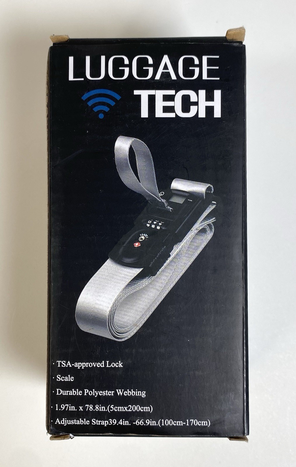 LUGGAGE TECH gold polyester webbing SMART STRAP tsa approved lock DIGITAL SCALE