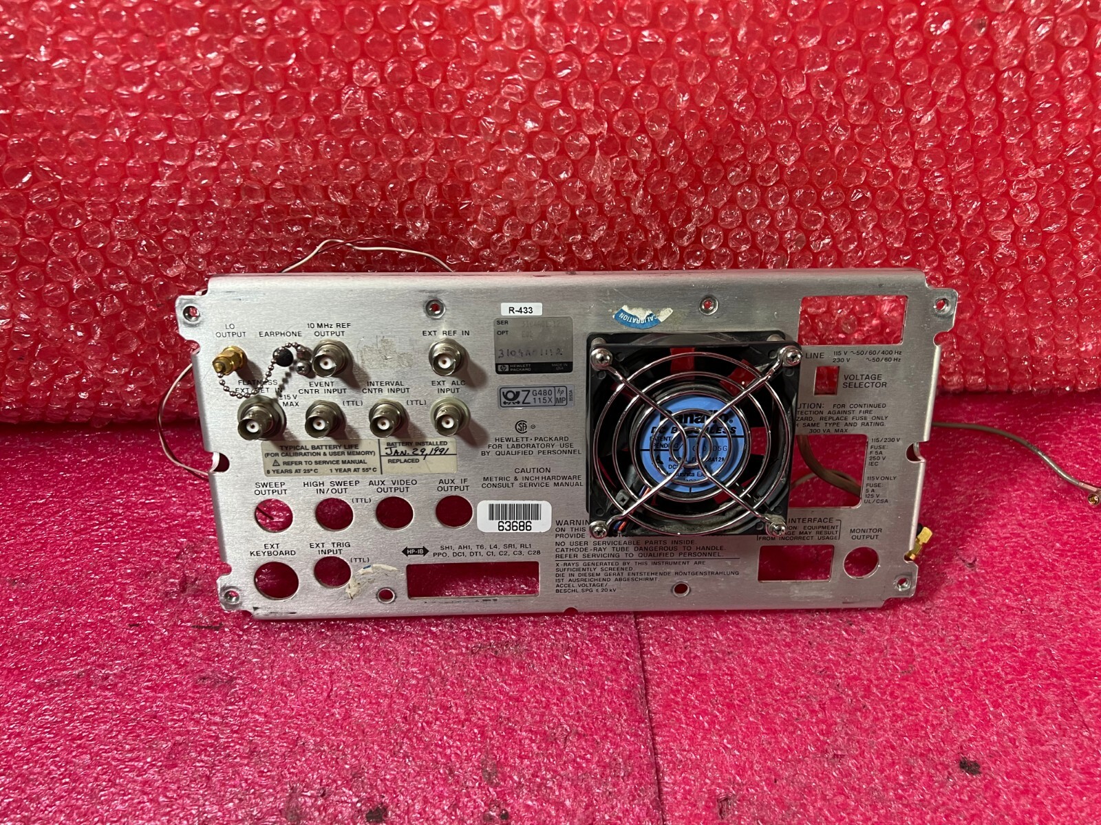 HP Agilent 9KHz-22GHz Spectrum Analyzer 8593A ''Rear Panel''