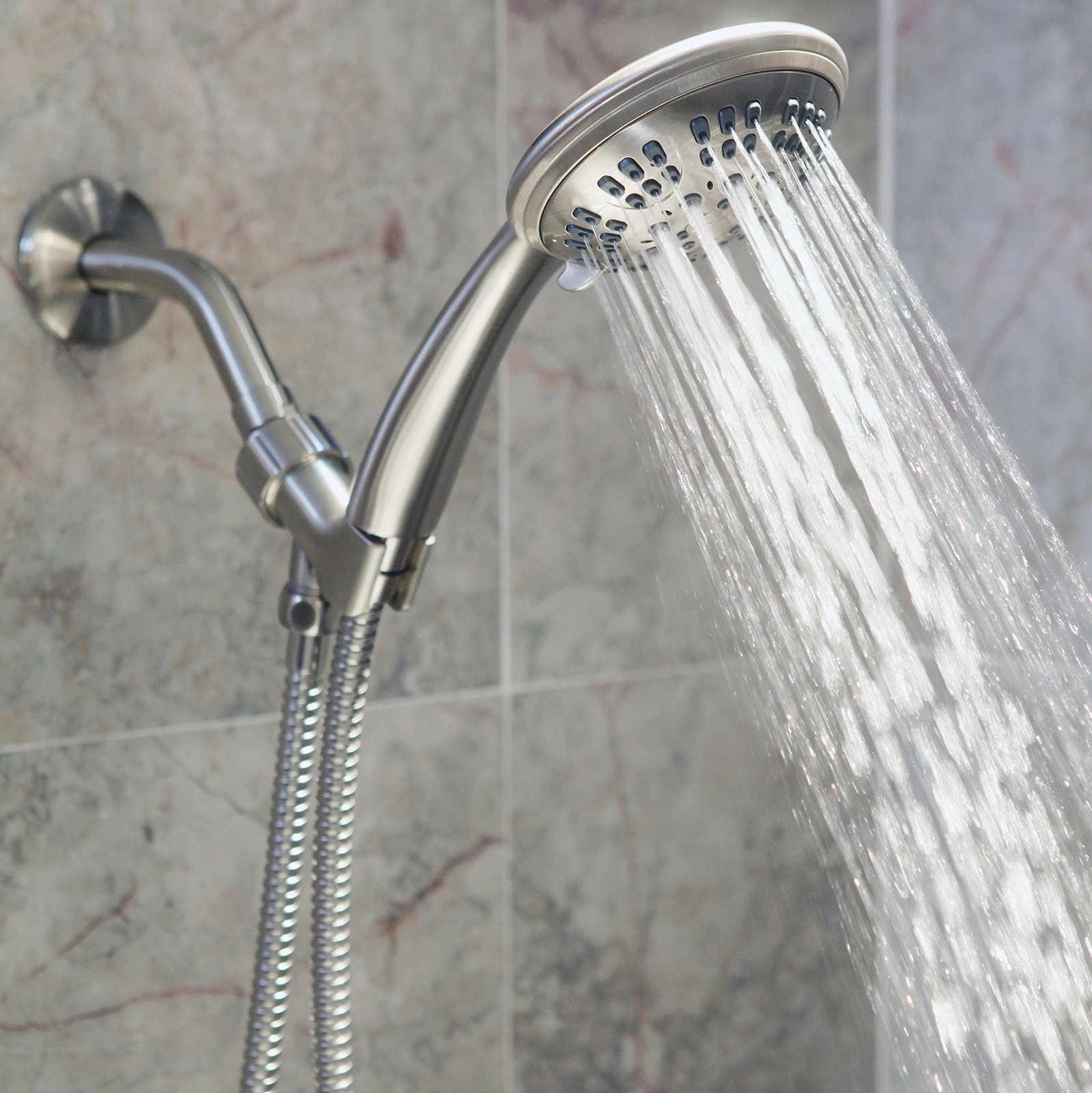 6 Function Handheld Shower Head Kit (Aqua Elegante) - Brushed Nickel - 2.5 GPM