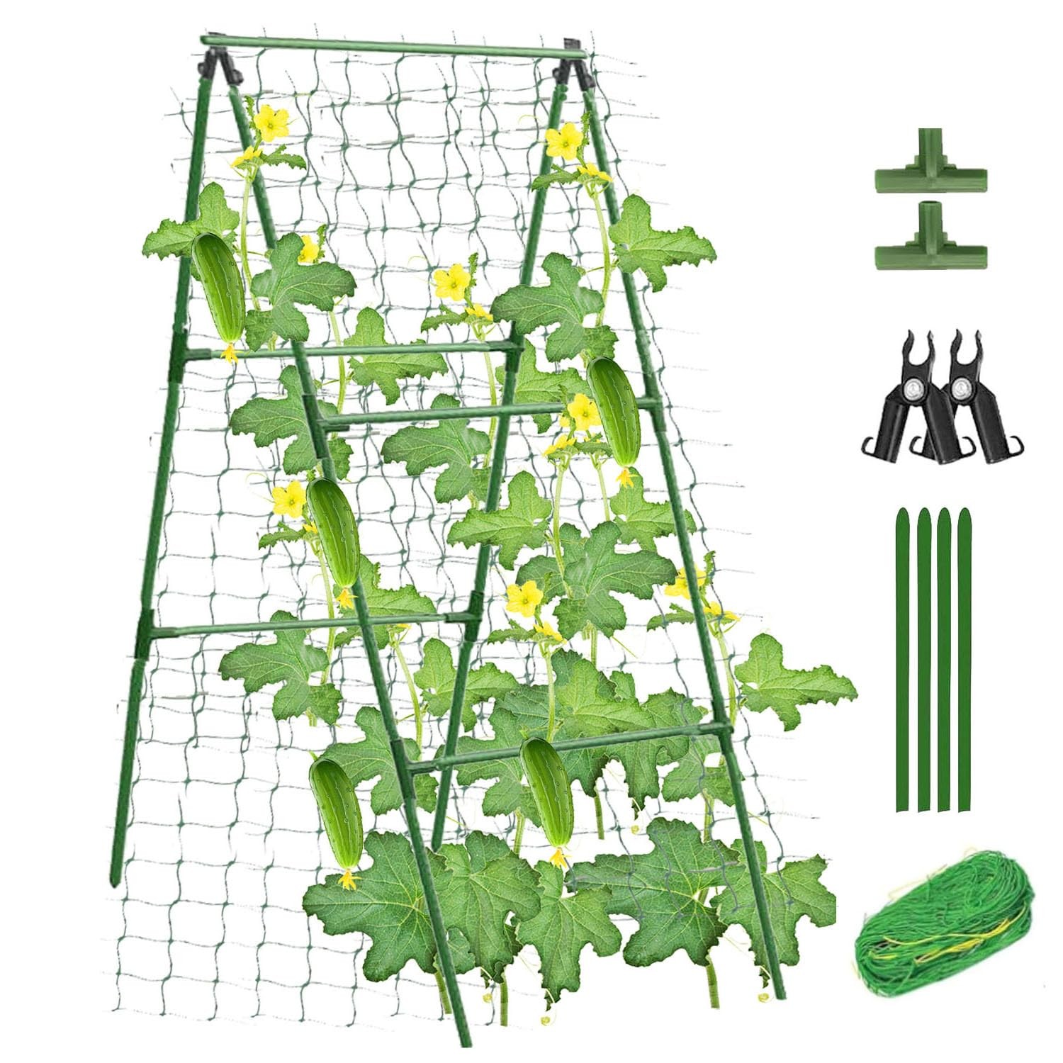 Garden Cucumber Trellis for Climbing Plants Outdoor, 47x16 47x16inch, Green