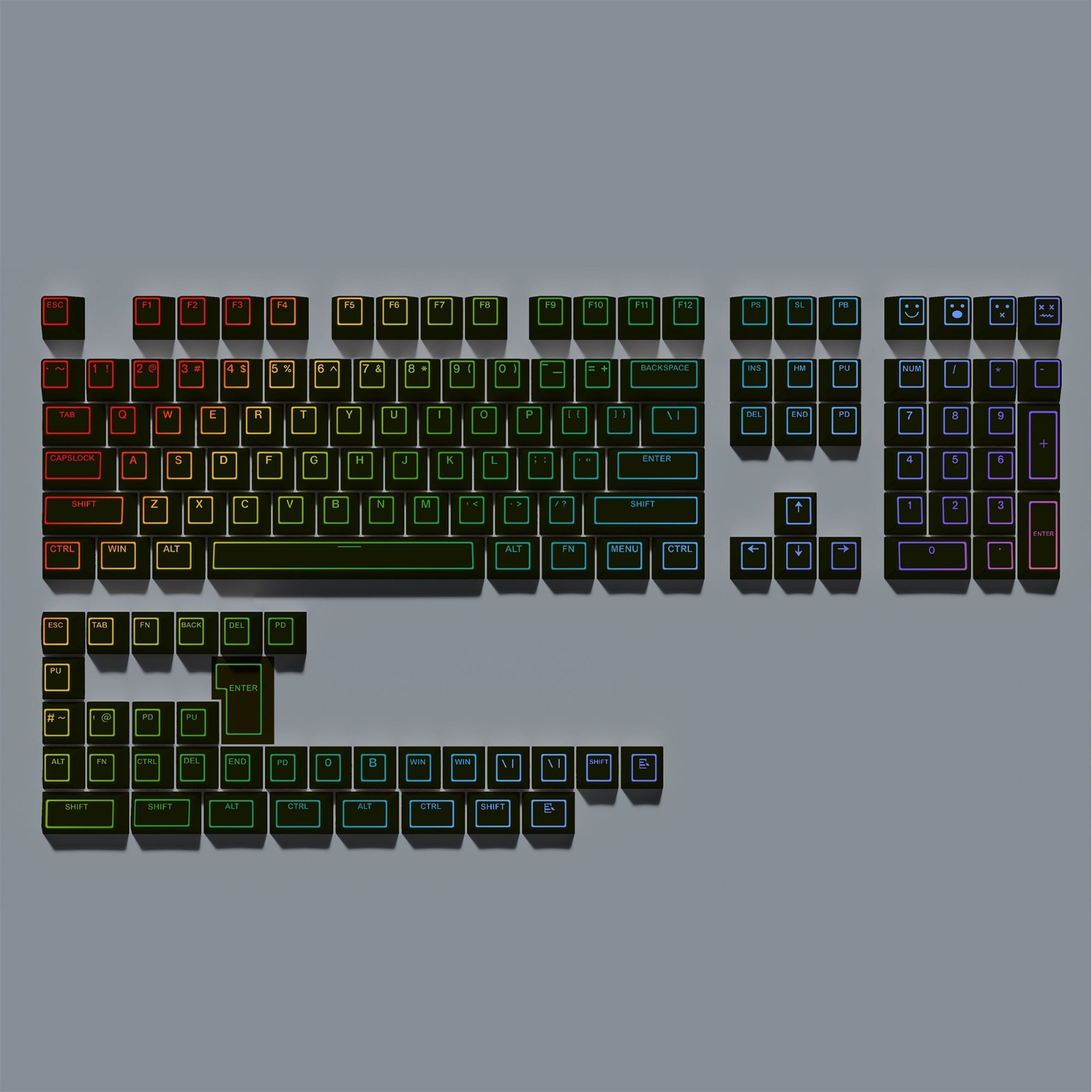 Prism Cherry Profile PBT Shine-Through Keycaps