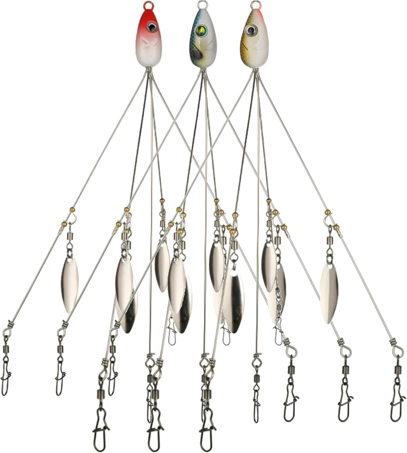 5 Arms Alabama Rigs for Bass Fishing, Swimbait Lure Kit Umbrella 3 Pcs