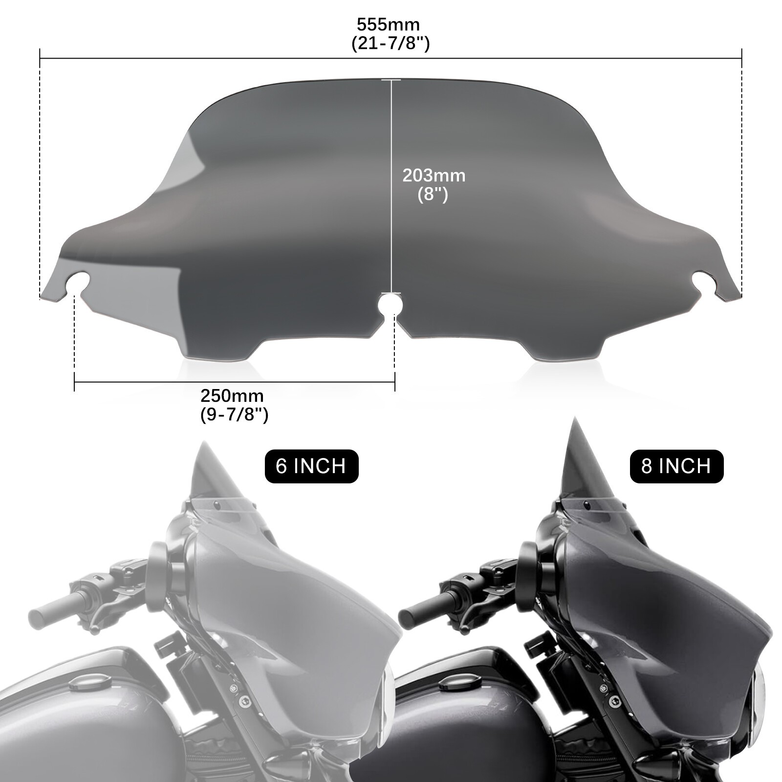 8" Wave Windshield Windscreen For-Harley CVO Ultra Classic Electra Glide FLHTCU
