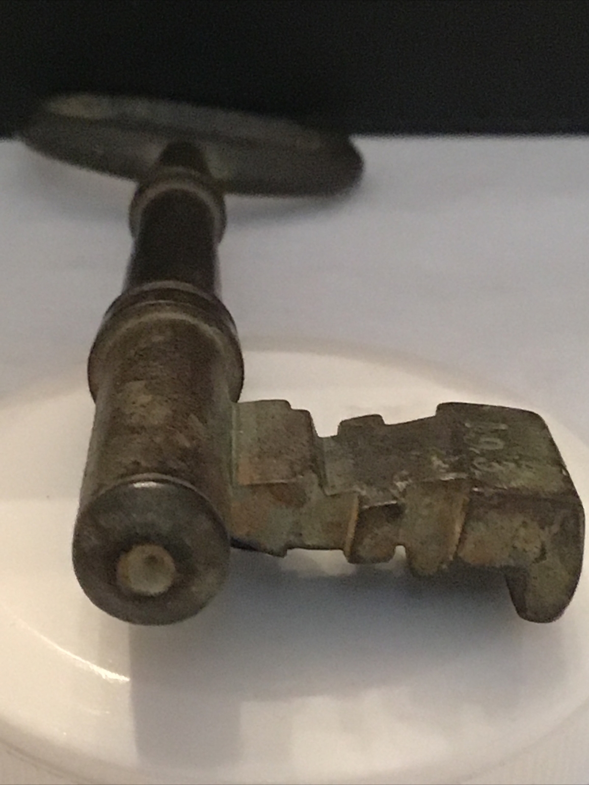 Antique Iron Skeleton Key 1.3/8” X 4.7/16” Long -Has 19.5 Marked on It.