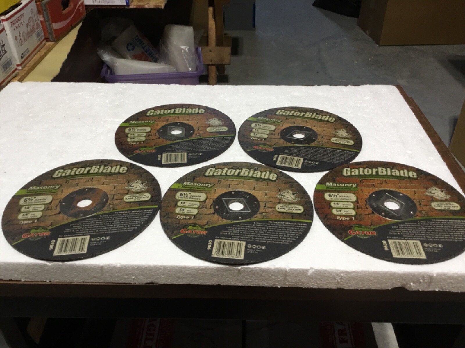 GATOR #9630 MASONRY 6 1/2"x1/8"x5/8" CUTTING DISC BRAND NEW LOT OF 5 DISC