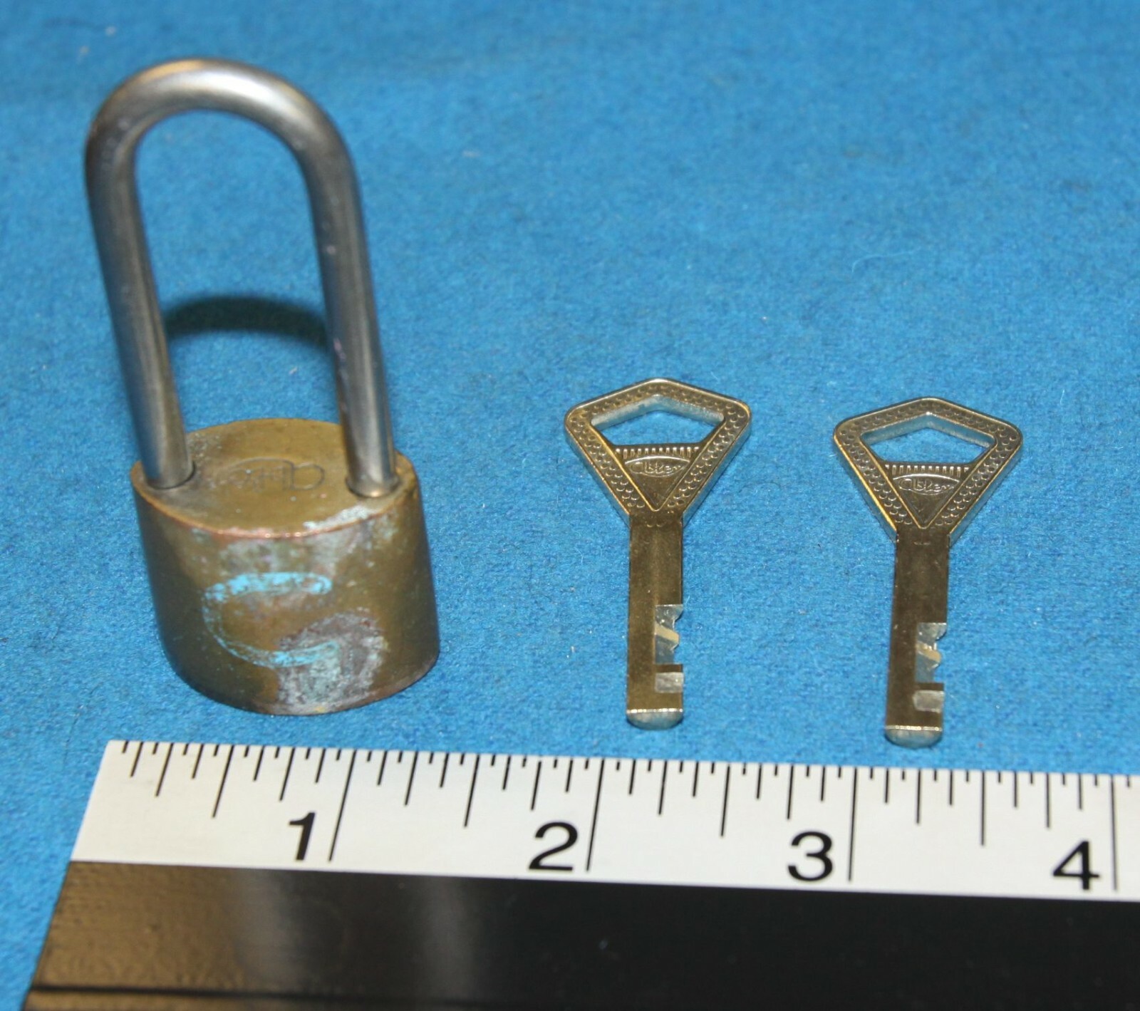 Abloy mini padlock w/ 2" shackle w/ 2 working keys  - Tested good - Vintage