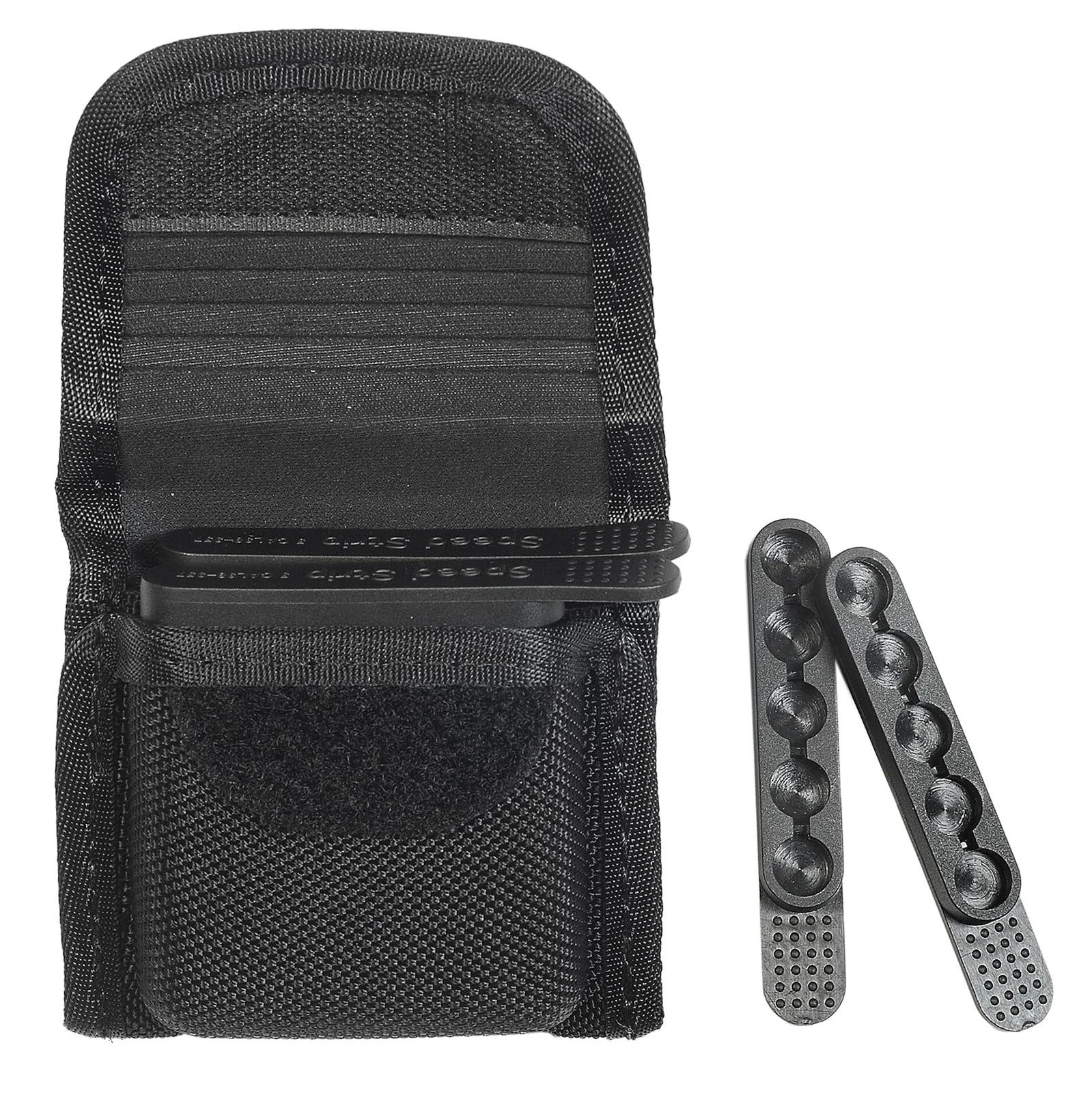 SdTacDuGe Molded Speed Strips Pouch with Pack of 4 5Cal38-357, Black Nylon