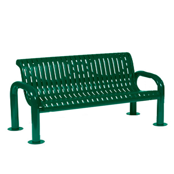 Wabash CN420R Contemporary Series Outdoor Bench, 72"L, Steel Frame, Plastisol...