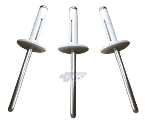 Large Head White Exploding Rivets Pop Rivet 100 ct. Tri-Fold Racing Fasteners