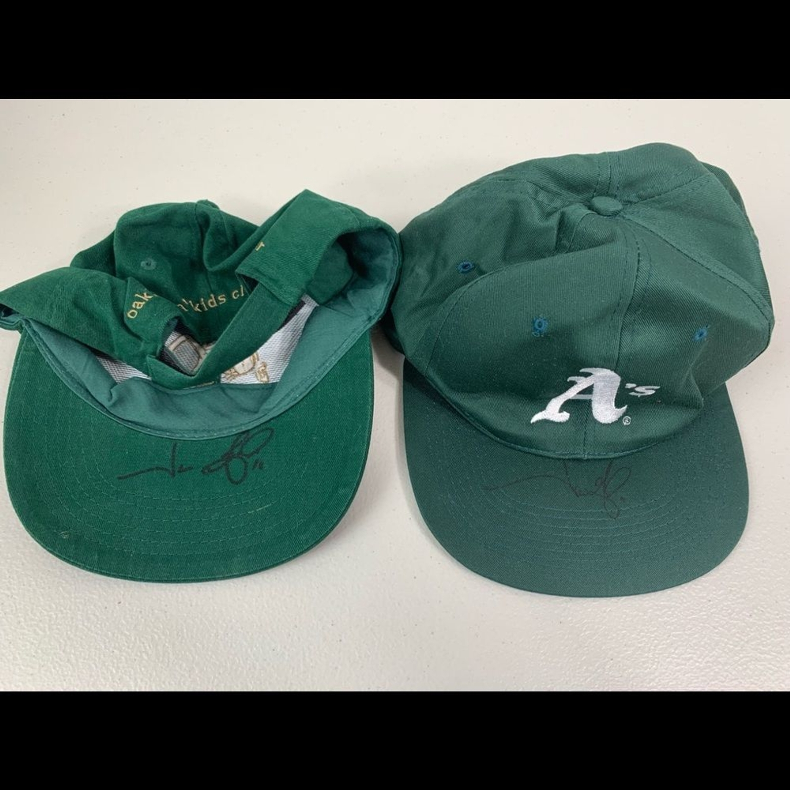 Jason Giambi Autograph Hat Lot of 2 Oakland A's MLB