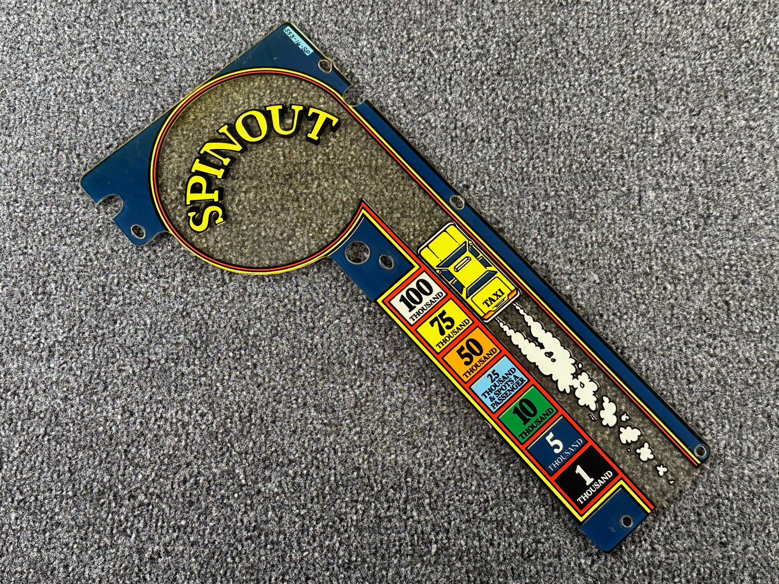 Williams Taxi Pinball Machine Playfield Plastic Spinout 553-16-SP