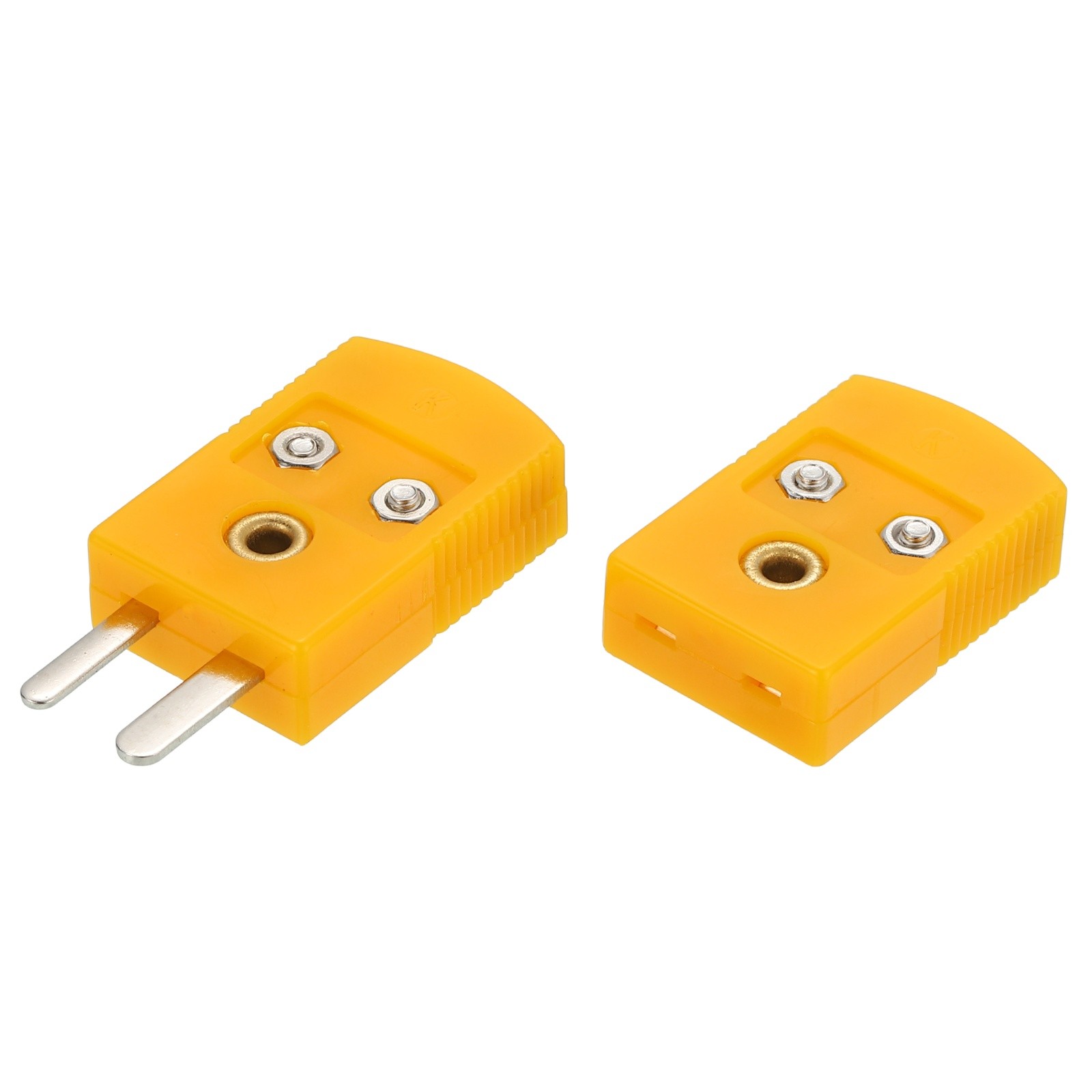 1 Set K Type Thermocouple Wire Connectors Male Female Plug 120°C(248°F) Orange