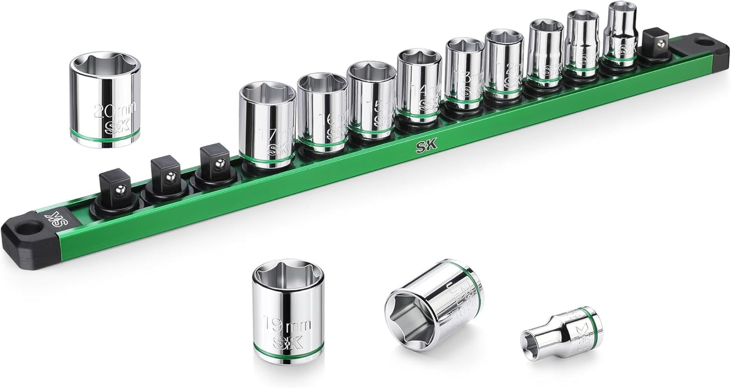3/8" Drive Socket Set, Metric Sockets, 13-Piece 8-20Mm | Superkrome Finish, Prem