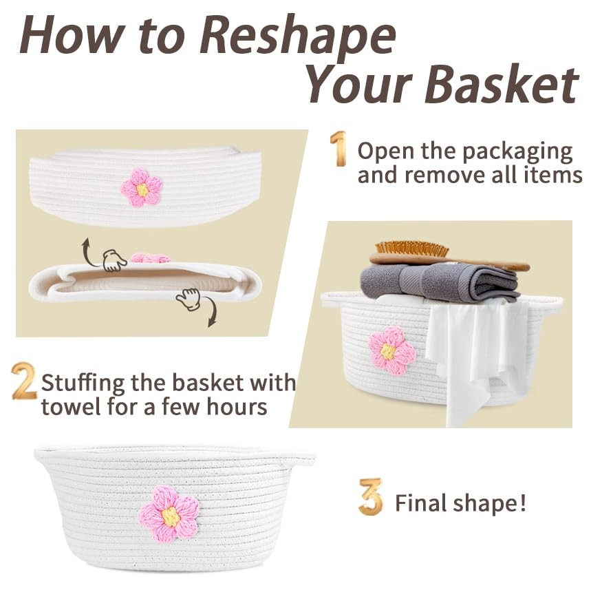 Esme L&H 6“ Deep Gift Basket Empty with Bag & Ribbon, Large Capacity Gift Bas...