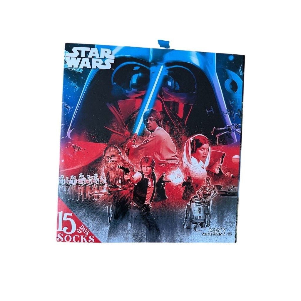 Star Wars 15 Day of Socks Advent Calendar Gift Set 15-Pack 4 crew 11 low cut NIB