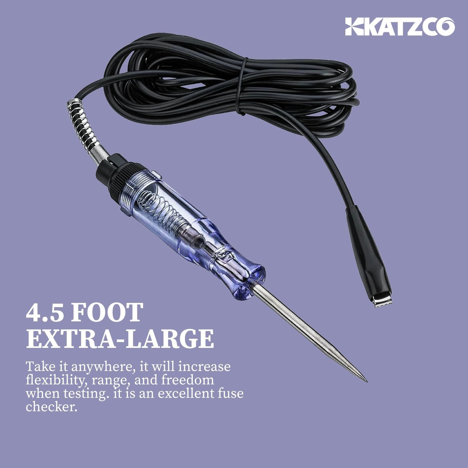 Durable Electrical Continuity Tester - 6-12V/24V, Sharp Probe & Indicator Light