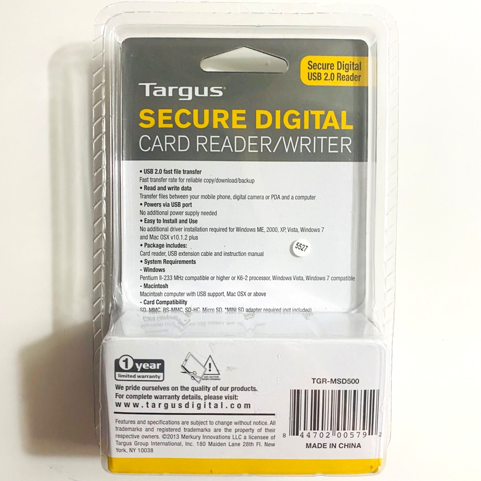 Targus USB 2.0 Multi-Format Memory Card Reader/Writer - PC/Mac - NEW