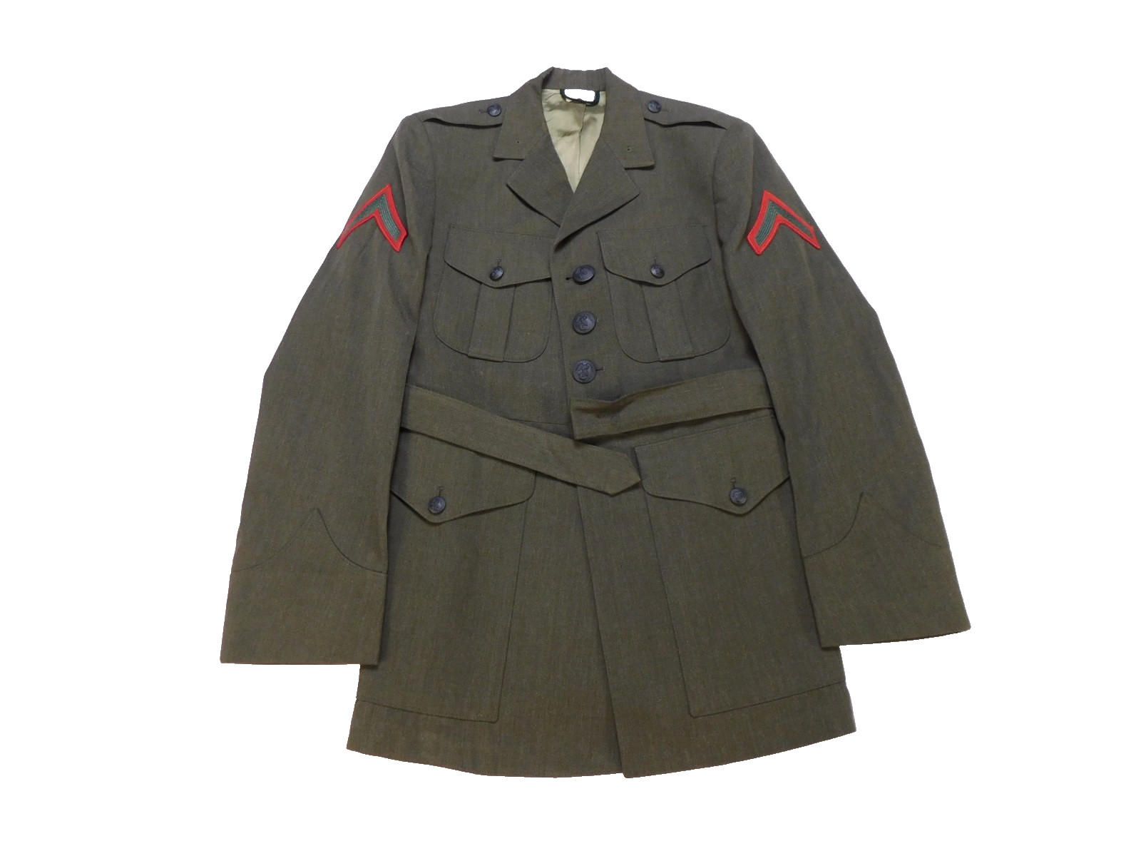 USMC Alpha Service Dress Coat 36 S Green P/W Gabardine 2212 US Marine A Uniform