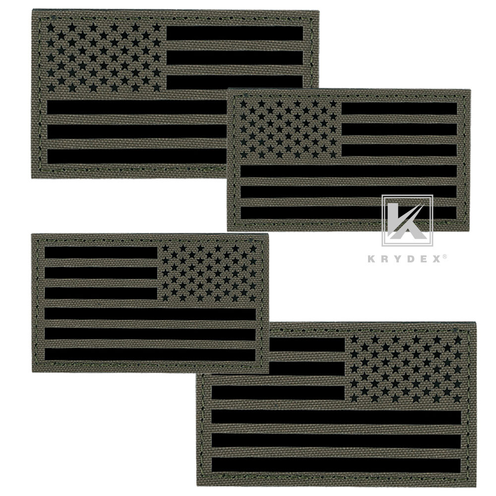 KRYDEX American Flag Patches USA Flag Tactical Badges Mil-spec Camouflage Camo