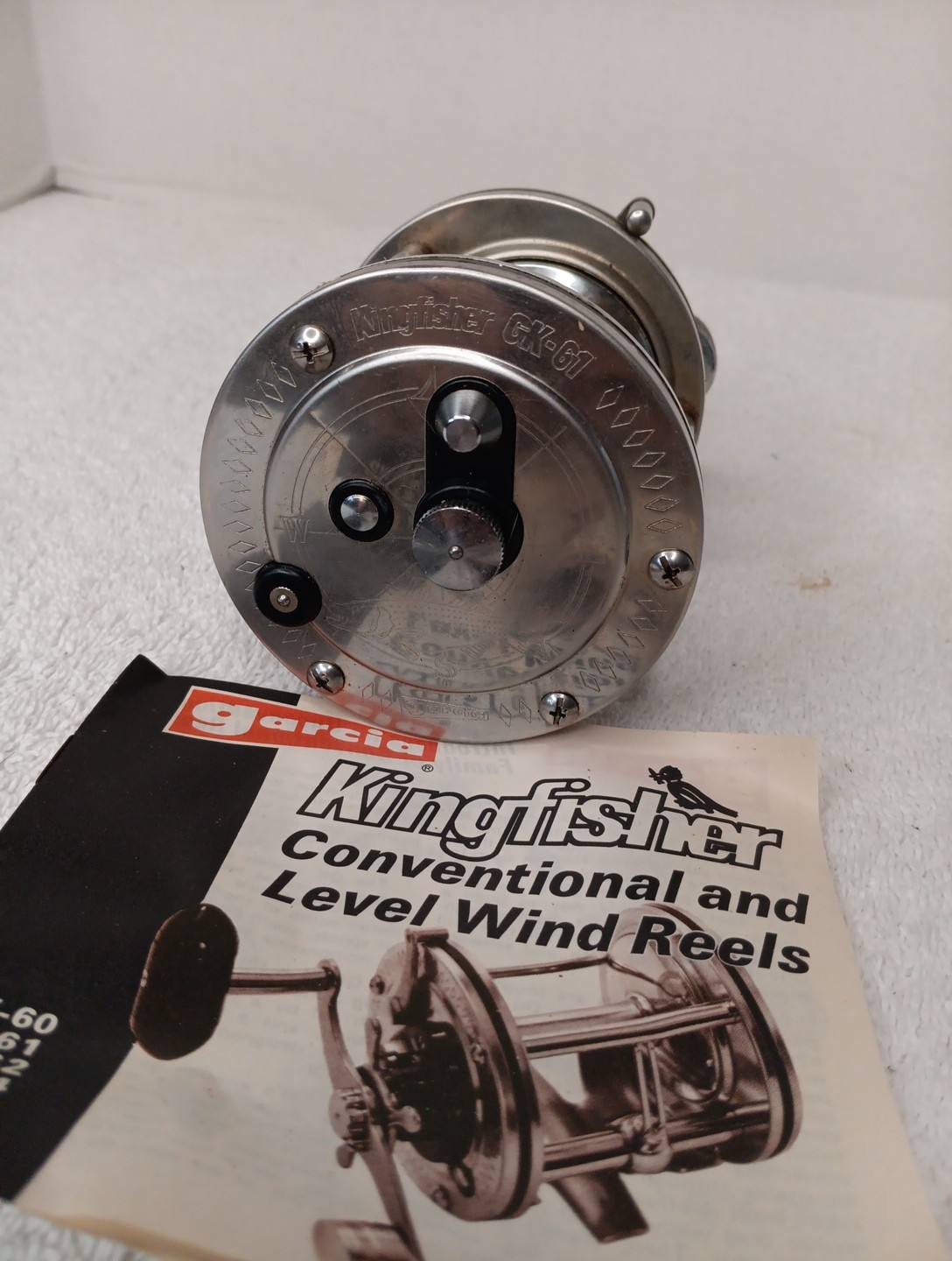 VINTAGE GARCIA KINGFISHER MODEL GK-61 LEVELWIND STAINLESS STEEL FISHING REEL