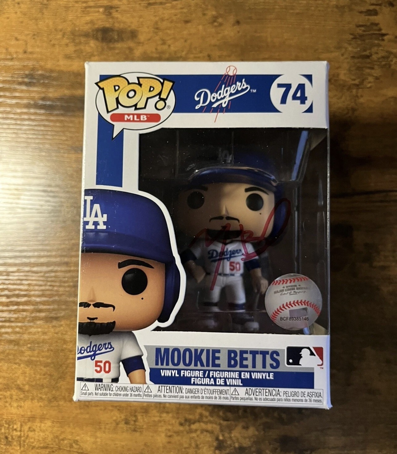Mookie betts  Signed Autographed Los Angeles Dodgers #74 funko pop