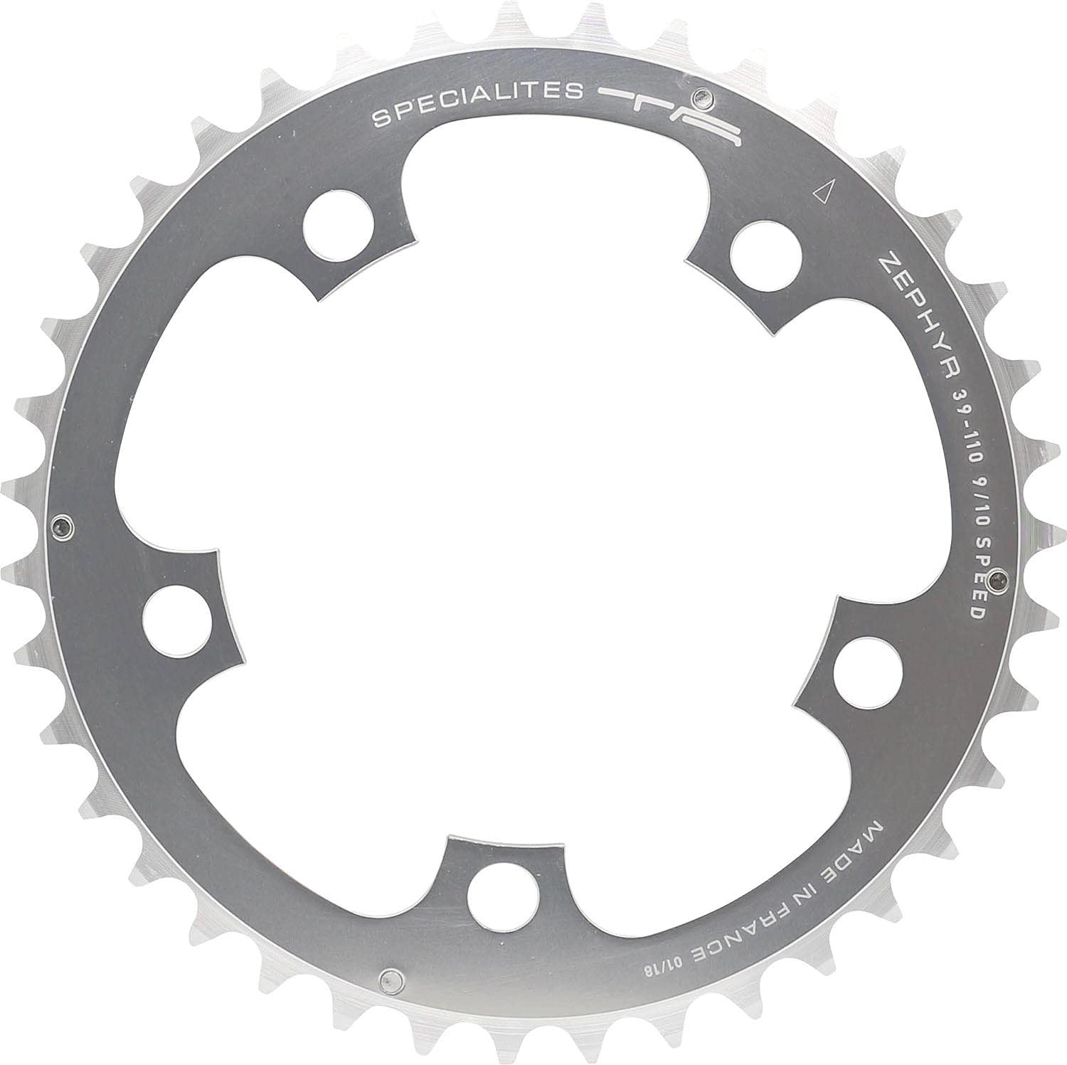 Spécialités TA Zephyr Compact 5-Arm 110pcd 9/10 Speed Chainring Middle 36t Silve