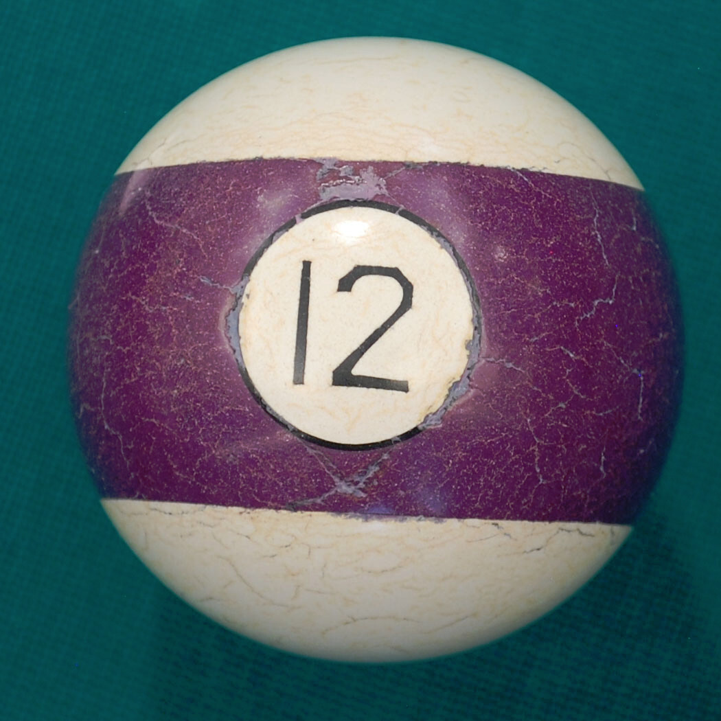 Vintage 2-1/4" Brunswick (BBC) Ivorylene Twelve Ball